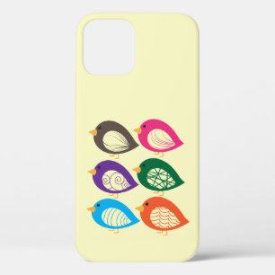 Cute colourful quirky birds iPhone 12 case