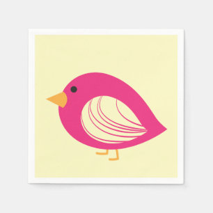 Cute colourful quirky birds napkins
