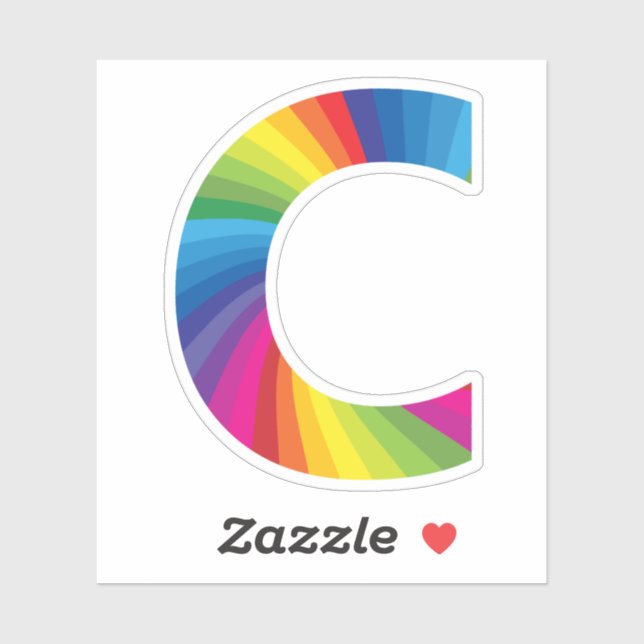 Cute Colourful Rainbow Alphabet C (Sheet)
