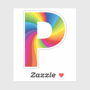 Cute Colourful Rainbow Alphabet P