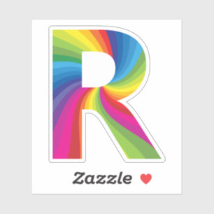 Cute Colourful Rainbow Alphabet R