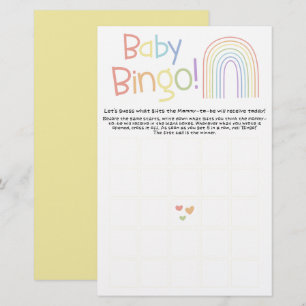 Cute Colourful Rainbow Baby Bingo Game Flyer