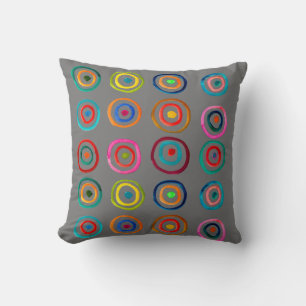Cute colourful rainbow circles whimsical cushion