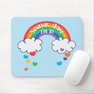 Cute Colourful Rainbow Hearts Sounds Gay I'm In Mouse Pad