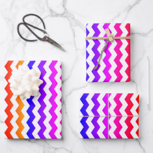 Cute Colourful Rainbow Ombre and White Pattern  Wrapping Paper Sheet
