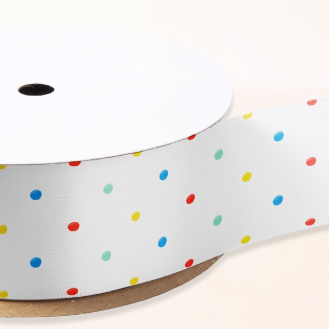 Cute Colourful Rainbow Polka Dot Satin Ribbon (Creator Uploaded)