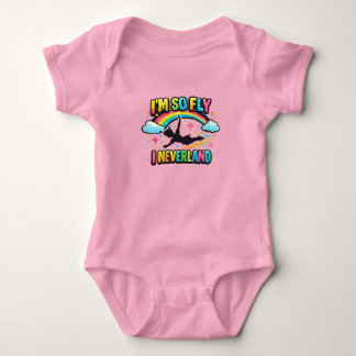 Cute Colourful Rainbow Stars Flying Boy Fantasy Baby Bodysuit