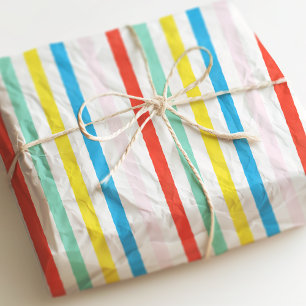 Cute Colourful Rainbow Striped Birthday Gift Tissue Paper