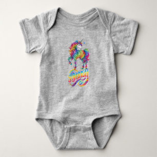 Cute, Colourful Rainbow unicorn Baby Bodysuit