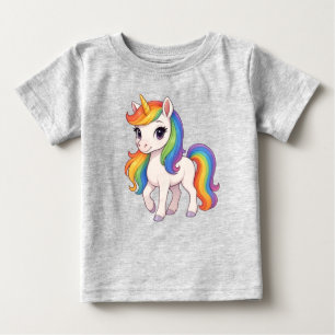 Cute, Colourful Rainbow unicorn  Baby T-Shirt