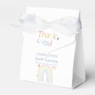 Cute Colourful Rainbow with Hearts Baby Shower Favour Box