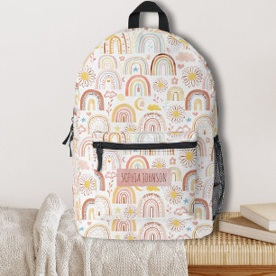 Cute Colourful Rainbows and Daisy Flowers Abstract Printed Backpack