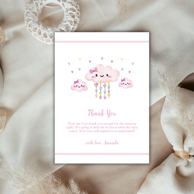 Cute Colourful Raindrop Sweetheart Baby Shower  Thank You Card (Cute Colorful Raindrop Sweetheart Baby Shower Thank You Card)