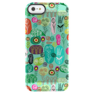 Cute Colourful Retro Cartoon Floral Pattern Clear iPhone SE/5/5s Case