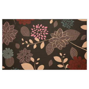 Cute Colourful Retro Floral Illustration 2 Fabric