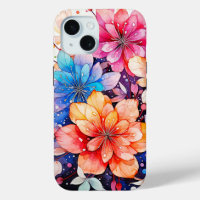 Cute Colourful Retro Flower Art