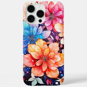 Cute Colourful Retro Flower Art iPhone 16 Pro Max Case