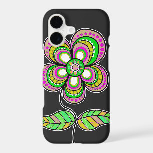 Cute Colourful Retro Flower Illustration