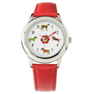 Cute Colourful Retro Ponies and Flower Horse Watch