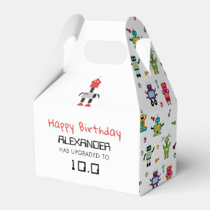 Cute Colourful Robots Kids Robot Birthday Party Favour Box