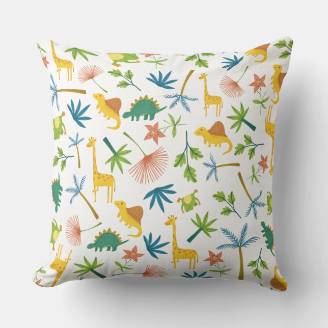 Cute colourful safari woodland animals nursery kid cushion (Front)