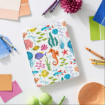 Cute colourful saltwater animals illustration iPad smart cover<br><div class="desc">Cute colourful tropical saltwater life and animals illustration over customisable white background. Fish corals, sea-horses etc.</div>