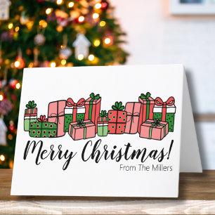 Cute Colourful Script Merry Christmas Holiday Card