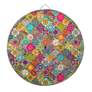 Cute colourful seamless decorative pattern dartboard