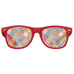Cute colourful seamless decorative pattern retro sunglasses