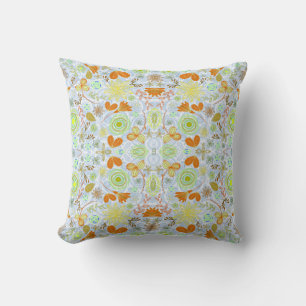Cute colourful seamless flowers patterns cushion