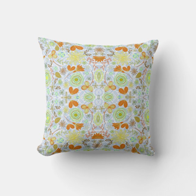 Cute colourful seamless flowers patterns cushion (Front)