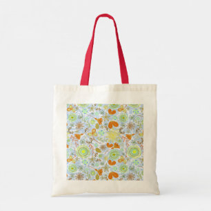 Cute colourful seamless flowers patterns throw pil tote bag