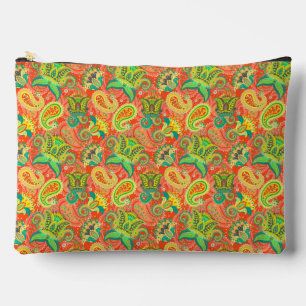 Cute colourful seamless paisley pattern accessory pouch