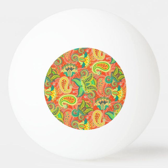 Cute colourful seamless paisley pattern bumper sti ping pong ball (Front)