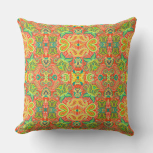 Cute colourful seamless paisley pattern cushion
