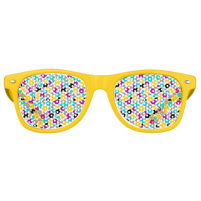 Cute colourful seamless patterns design retro sunglasses (Front)