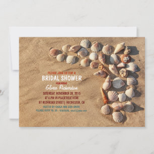 cute colourful seashells beach bridal shower invitation