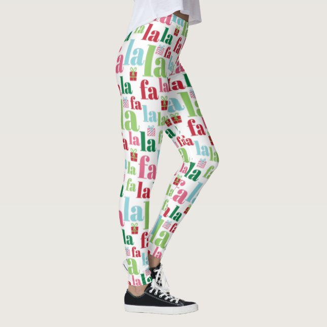 Cute Colourful Seasonal Winter Christmas Holidays  Leggings (Right)