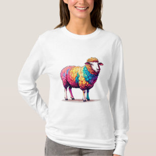 🐑🌈 Cute Colourful Sheep Animal Gift ✨ T-Shirt