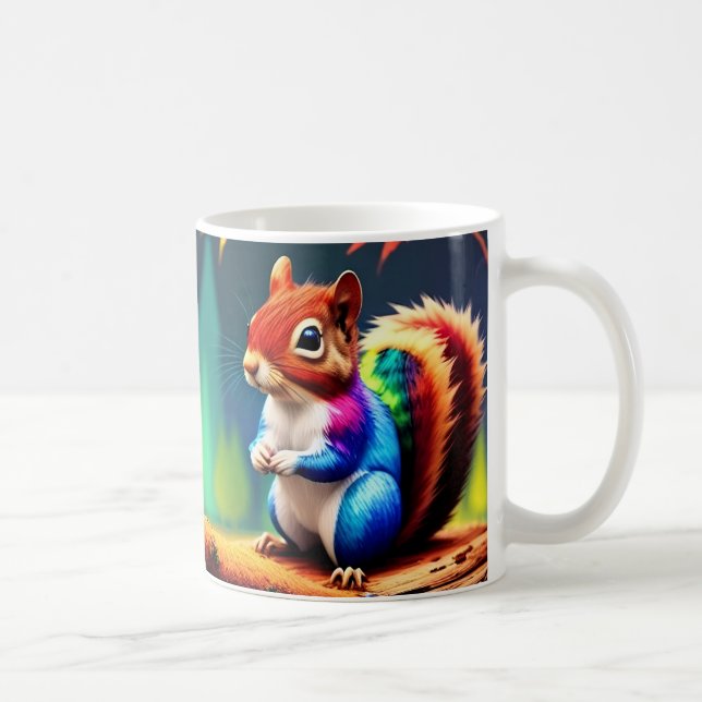 Cute Colourful Sitting Squirrel-75463 Coffee Mug (Right)