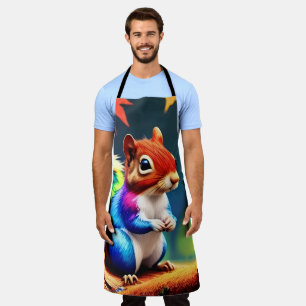 Cute Colourful Sitting Squirrel Apron