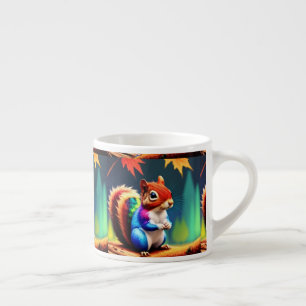 Cute Colourful Sitting Squirrel Espresso Cup