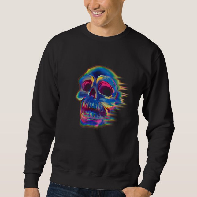 Cute Colourful Skull  Graffitti Skull Artistic Col Sweatshirt (Front)