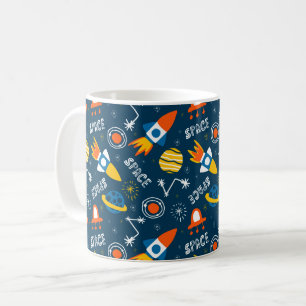 Cute Colourful Space Adventures Pattern Coffee Mug