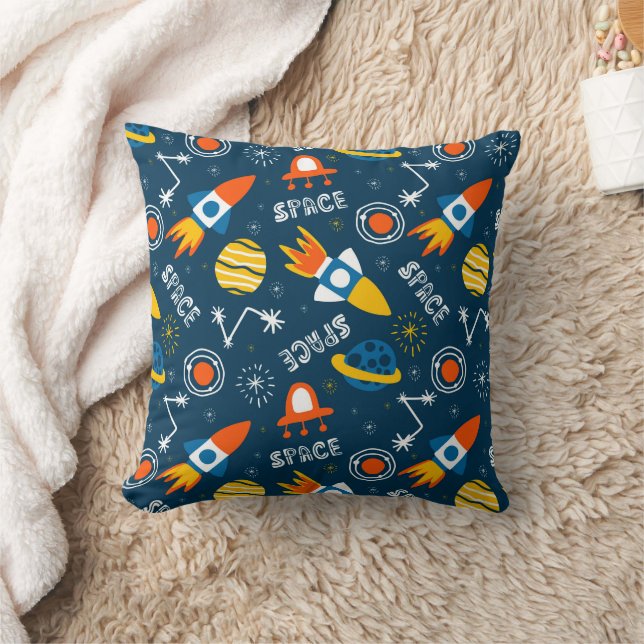 Cute Colourful Space Adventures Pattern Cushion (Blanket)