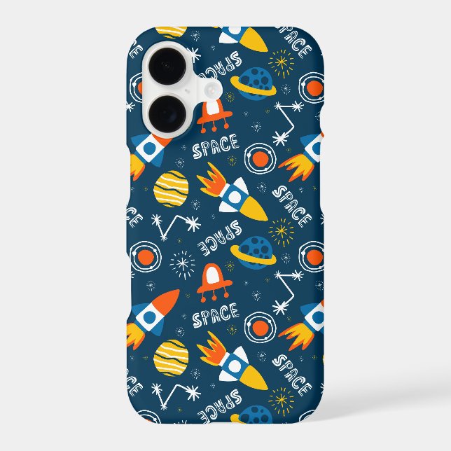 Cute Colourful Space Adventures Pattern iPhone Case (Back)