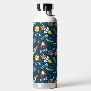 Cute Colourful Space Adventures Pattern Water Bottle