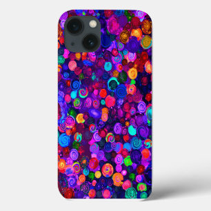 Cute colourful spiral cosmos patterns iPhone 13 case