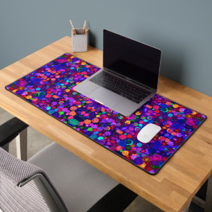 Cute colourful spiral cosmos patterns desk mat