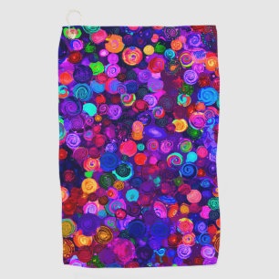 Cute colourful spiral cosmos patterns golf towel